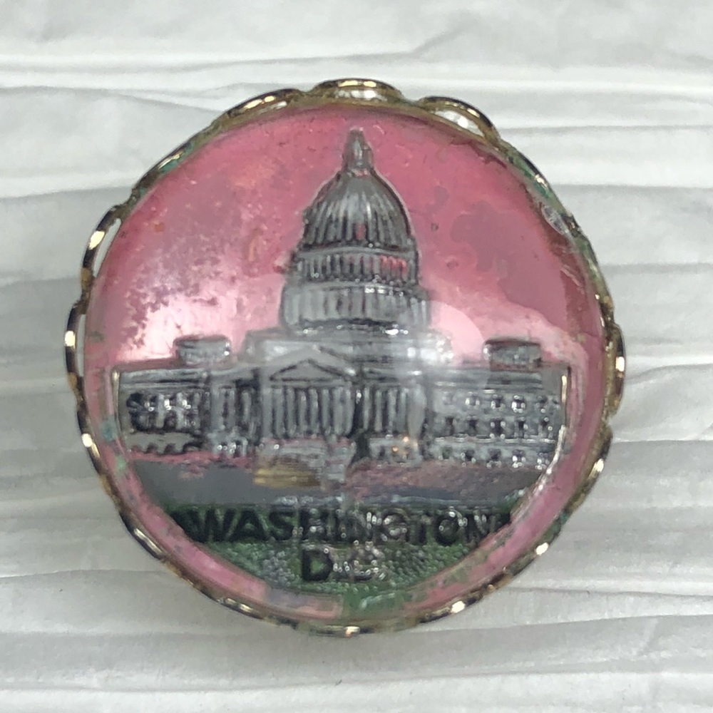 Vintage Cufflinks Reverse Painted Washington Dc - image 4